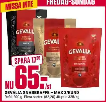 ÖoB GEVALIA SNABBKAFFE erbjuda