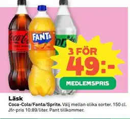 Coop Läsk Coca-Cola, Fanta, Sprite erbjuda