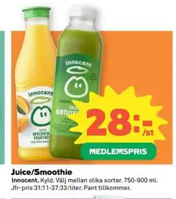 Coop Juice, Smoothie erbjuda