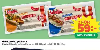 Coop Grillkorv, Kryddkorv erbjuda