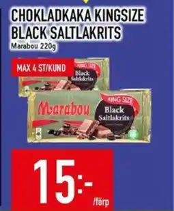 Matdax Marabou Chokladkaka kingsize black saltlakrits erbjuda