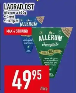 Matdax Allerum Lagrad ost erbjuda