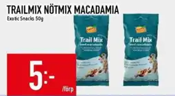 Matdax Exotic Snacks Trailmix nötmix macadamia erbjuda