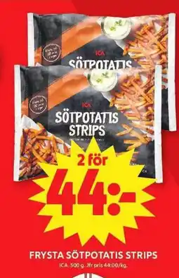 ICA Maxi ICA Frysta sötpotatis strips erbjuda