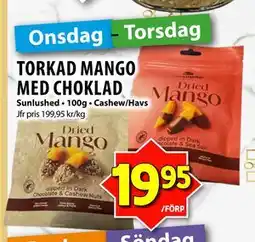 Matvärlden Tensta TORKAD MANGO MED CHOKLAD erbjuda