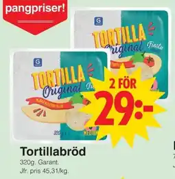 Matöppet Garant Tortillabröd erbjuda