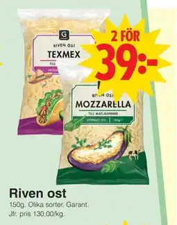 Matöppet Garant Riven ost erbjuda