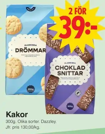Matöppet Dazzley Kakor erbjuda