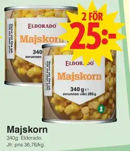 Matöppet Eldorado Majskorn erbjuda