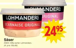 Matöppet Lohmanders Såser erbjuda