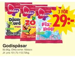 Matöppet Malaco Godispåsar erbjuda