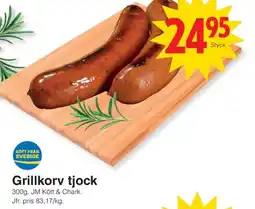Matöppet Grillkorv tjock erbjuda