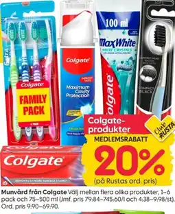 Rusta Colgate- produkter erbjuda