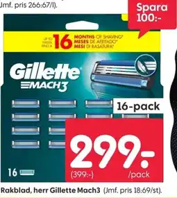 Rusta Rakblad, herr Gillette Mach3 erbjuda