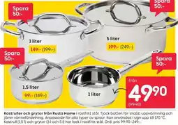Rusta Kastruller och grytor från Rusta Home erbjuda