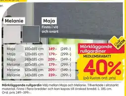 Rusta Mörkläggande rullgardiner erbjuda