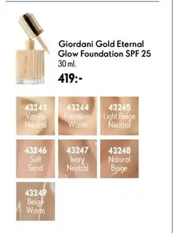 Oriflame Giordani Gold Eternal Glow Foundation SPF 25 erbjuda