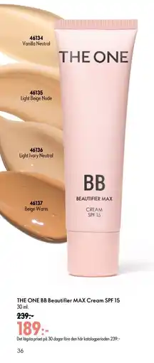 Oriflame THE ONE BB Beautifier MAX Cream SPF 15 erbjuda