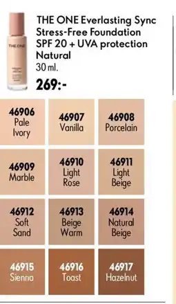 Oriflame THE ONE Everlasting Sync Stress-Free Foundation SPF 20 + UVA protection Natural erbjuda