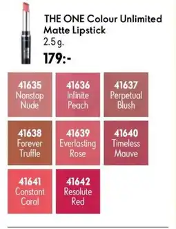 Oriflame THE ONE Colour Unlimited Matte Lipstick erbjuda