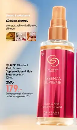 Oriflame Giordani Gold Essenza Supreme Body & Hair Fragrance Mist erbjuda