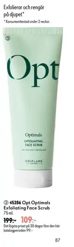 Oriflame Opt Optimals Exfoliating Face Scrub erbjuda