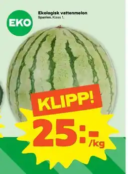 Stora Coop Ekologisk vattenmelon erbjuda