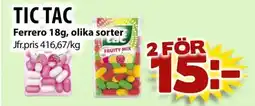 Matvärlden Tensta Ferrero Tic Tac erbjuda