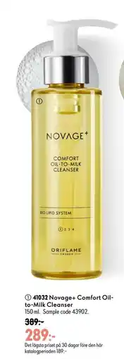 Oriflame Novage+ Comfort Oil- to-Milk Cleanser erbjuda