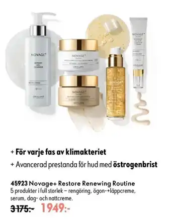 Oriflame Novage+ Restore Renewing Routine erbjuda