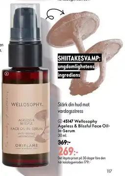 Oriflame Wellosophy Ageless & Blissful Face Oil- in-Serum erbjuda