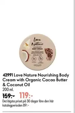 Oriflame Love Nature Nourishing Body Cream with Organic Cacao Butter & Coconut Oil erbjuda