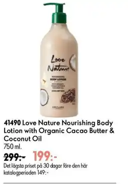 Oriflame Love Nature Nourishing Body Lotion with Organic Cacao Butter & Coconut Oil erbjuda