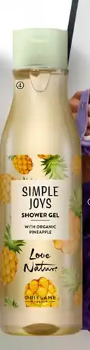 Oriflame Simple Joys Shower Gel with Organic Pineapple Love Nature erbjuda