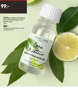 Oriflame Love Nature Purifying Face Oil with Organic Tea Tree & Lime erbjuda