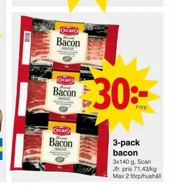 Matöppet 3-pack bacon erbjuda