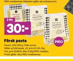 City Gross Färsk pasta, Pris i appen erbjuda