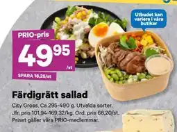 City Gross Färdigrätt sallad, Pris i appen erbjuda