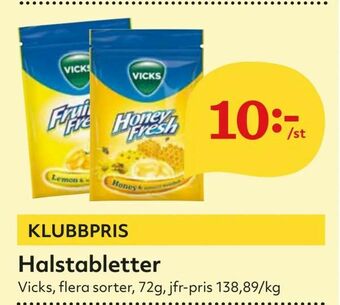 Hemköp Halstabletter erbjuda