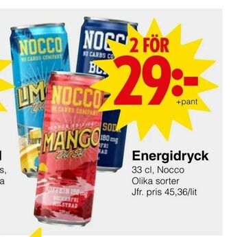 Matöppet Energidryck erbjuda