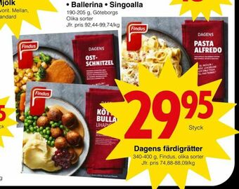 Matöppet Dagens färdigrätter erbjuda