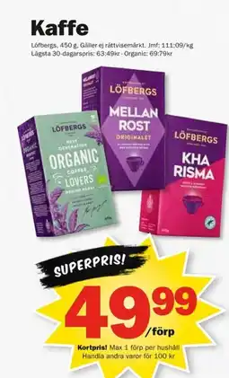 Pekås Löfbergs Kaffe erbjuda