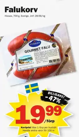 Pekås Hissas Falukorv erbjuda