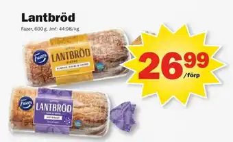 Pekås Fazer Lantbröd erbjuda
