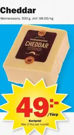 Pekås Wernerssons Cheddar erbjuda