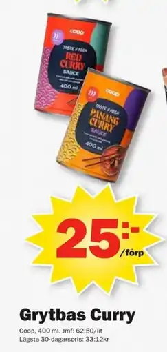Pekås Coop Grytbas Curry erbjuda