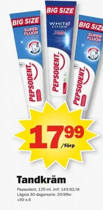 Pekås Pepsodent Tandkräm erbjuda