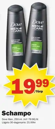 Pekås Dove Men Schampo erbjuda