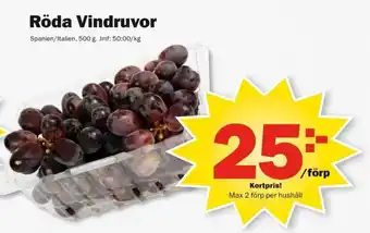 Pekås Röda Vindruvor erbjuda