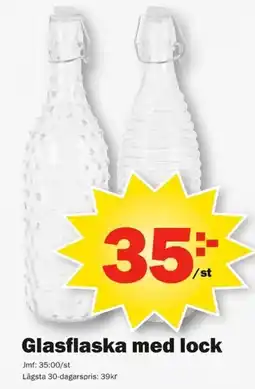 Pekås Glasflaska med lock erbjuda